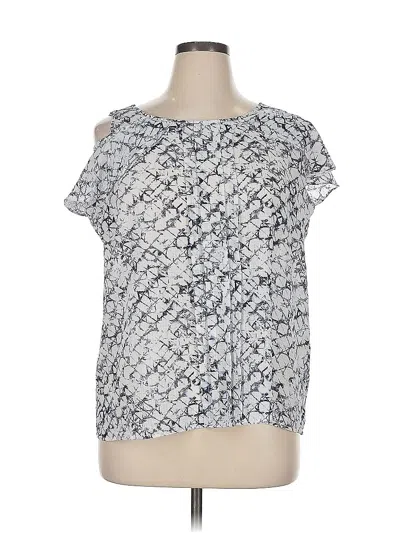 Pre-owned Chico's Short Sleeve Blouse In Silver