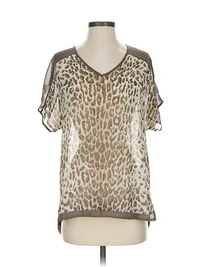 Pre-owned Chico's Short Sleeve Blouse In Silver