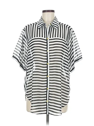 Pre-owned Chico's Short Sleeve Blouse In Silver