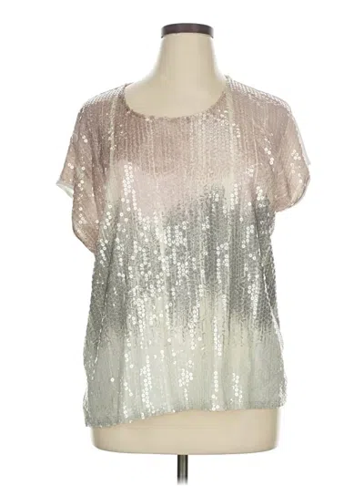 Pre-owned Chico's Short Sleeve Blouse In Silver