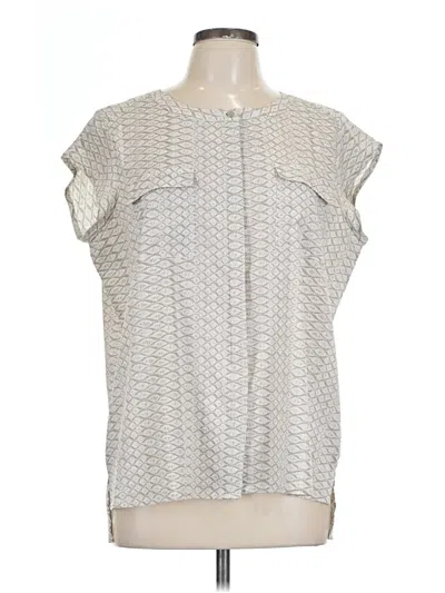 Pre-owned Chico's Short Sleeve Blouse In Silver