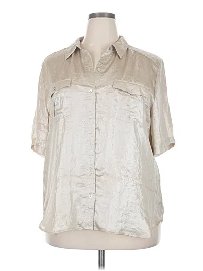 Pre-owned Chico's Short Sleeve Blouse In Silver