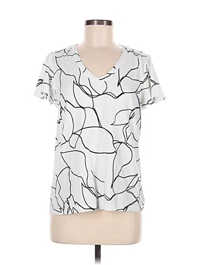 Pre-owned Chico's Short Sleeve Blouse In Silver