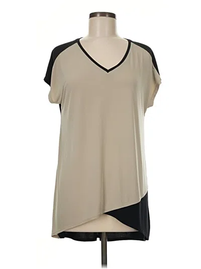 Pre-owned Chico's Short Sleeve Blouse In Tan