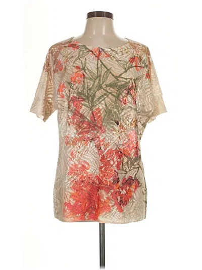 Pre-owned Chico's Short Sleeve Blouse In Tan