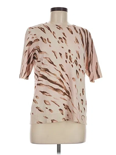Pre-owned Chico's Short Sleeve Blouse In Tan