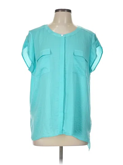 Pre-owned Chico's Short Sleeve Blouse In Teal