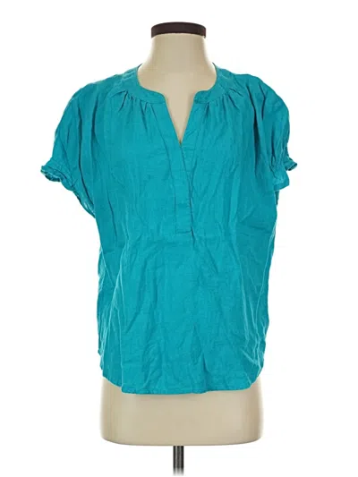 Pre-owned Chico's Short Sleeve Blouse In Teal