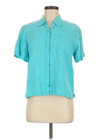 Pre-owned Chico's Short Sleeve Blouse In Teal