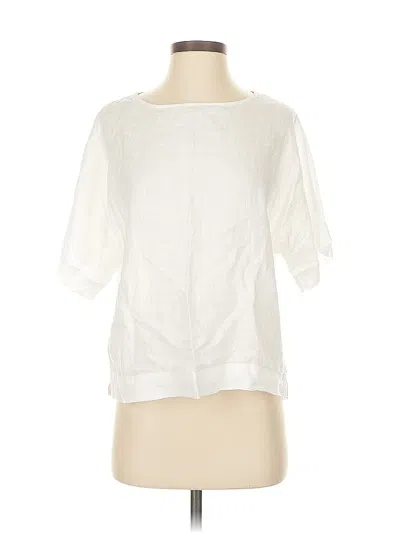 Pre-owned Chico's Short Sleeve Blouse In White
