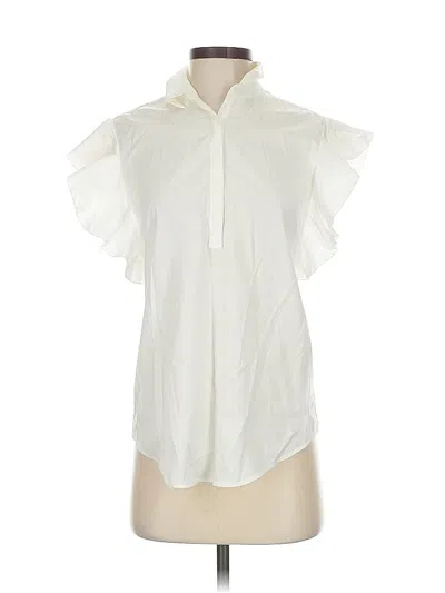 Pre-owned Chico's Short Sleeve Blouse In White