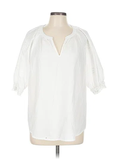 Pre-owned Chico's Short Sleeve Blouse In White