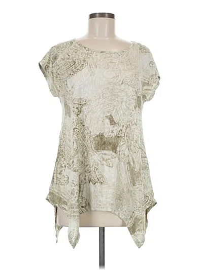 Pre-owned Chico's Short Sleeve Blouse In White