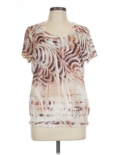 Pre-owned Chico's Short Sleeve Blouse In White