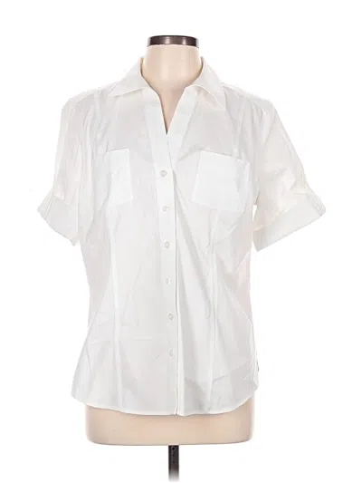 Pre-owned Chico's Short Sleeve Blouse In White