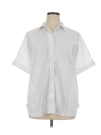 Pre-owned Chico's Short Sleeve Blouse In White