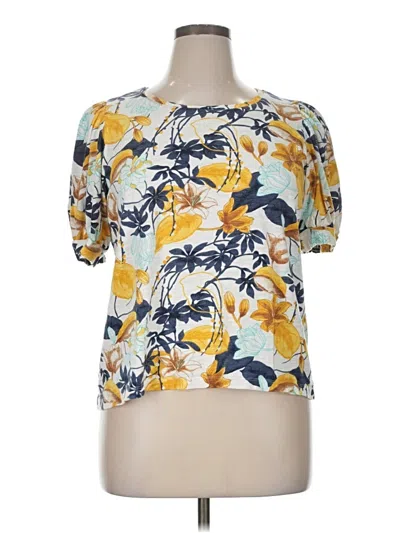 Pre-owned Chico's Short Sleeve Blouse In Yellow