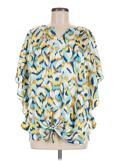Pre-owned Chico's Short Sleeve Blouse In Yellow
