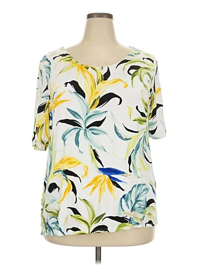 Pre-owned Chico's Short Sleeve Blouse In Yellow
