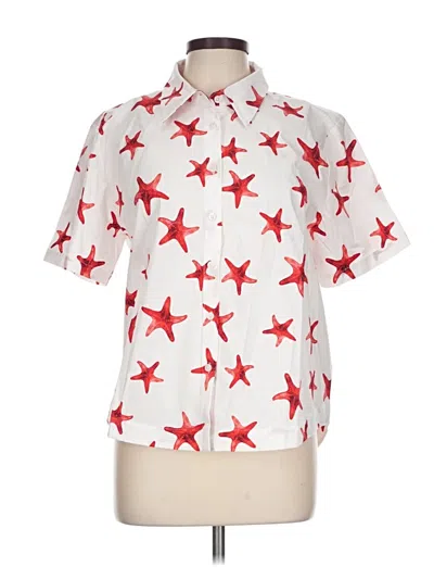 Chico's Short Sleeve Button Down Shirt In White