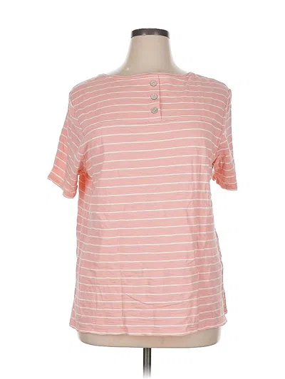 Pre-owned Chico's Short Sleeve Henley Shirt In Pink