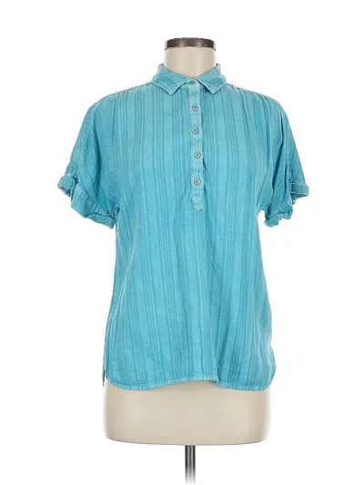 Pre-owned Chico's Short Sleeve Polo Shirt In Blue