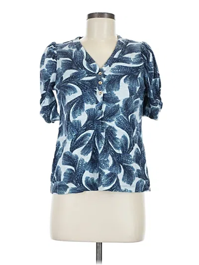 Pre-owned Chico's Short Sleeve Polo Shirt In Blue