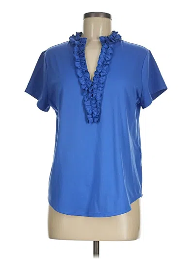 Pre-owned Chico's Short Sleeve Polo Shirt In Blue