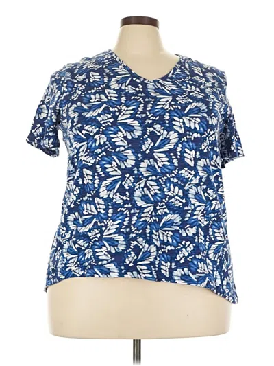 Pre-owned Chico's Short Sleeve Polo Shirt In Blue