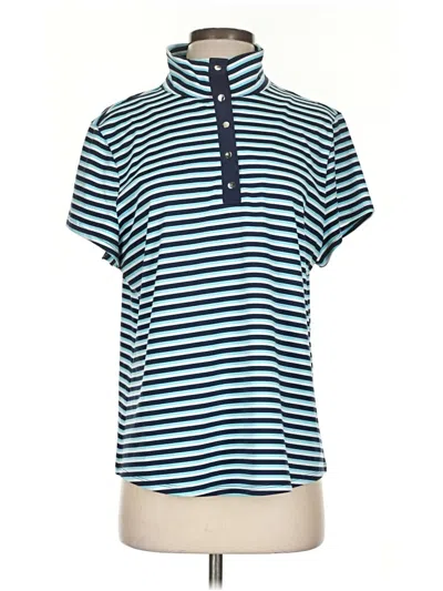 Pre-owned Chico's Short Sleeve Polo Shirt In Blue