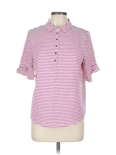 Pre-owned Chico's Short Sleeve Polo Shirt In Pink
