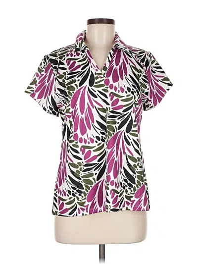 Pre-owned Chico's Short Sleeve Polo Shirt In Pink