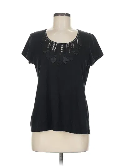 Pre-owned Chico's Short Sleeve T-shirt In Black