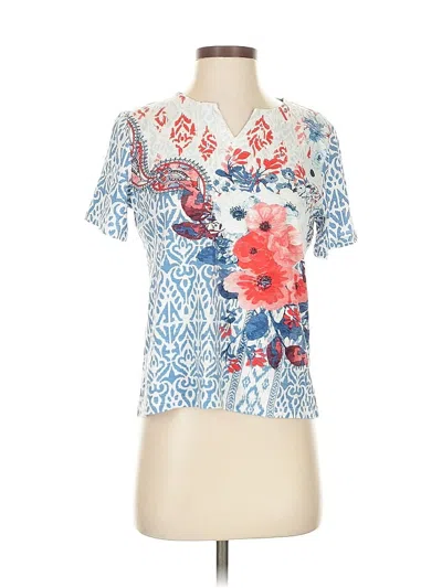 Pre-owned Chico's Short Sleeve T-shirt In Blue