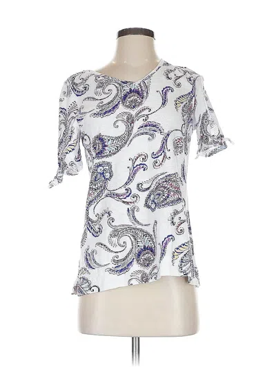 Pre-owned Chico's Short Sleeve T-shirt In White