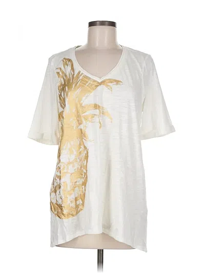 Pre-owned Chico's Short Sleeve T-shirt In White