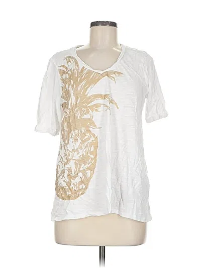 Pre-owned Chico's Short Sleeve T-shirt In White
