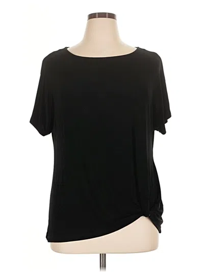 Pre-owned Chico's Short Sleeve Top Black Boatneck Tops