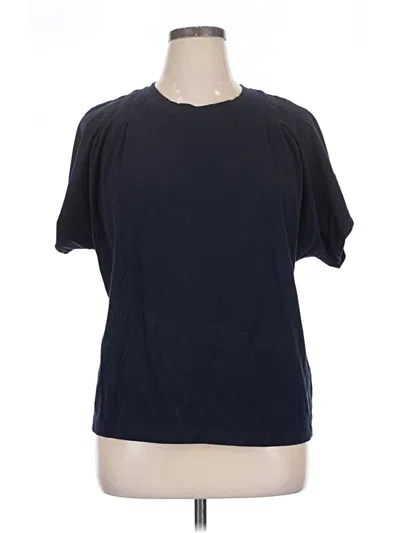 Pre-owned Chico's Short Sleeve Top Black Crew Neck Tops