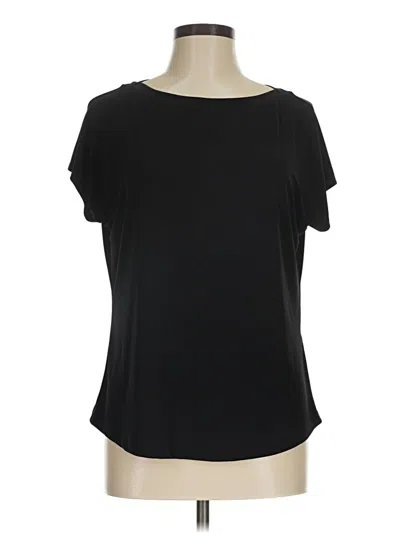 Pre-owned Chico's Short Sleeve Top Black Scoop Neck Tops