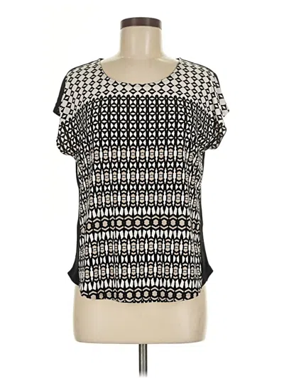 Pre-owned Chico's Short Sleeve Top Black Square Neckline Tops