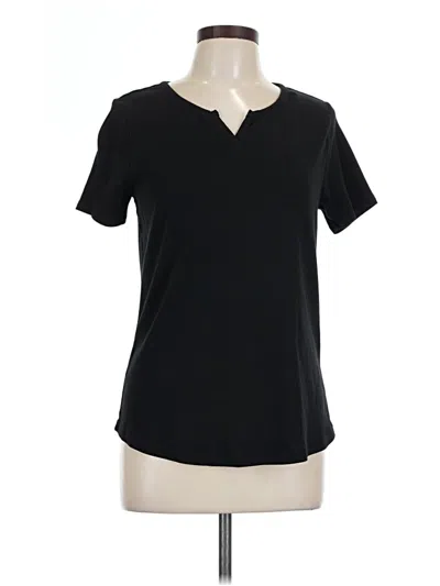 Pre-owned Chico's Short Sleeve Top Black V-neck Tops