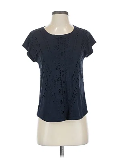 Chico's Short Sleeve Top Blue Keyhole Neckline Tops