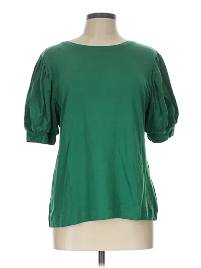Pre-owned Chico's Short Sleeve Top Green Boatneck Tops