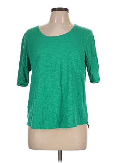 Pre-owned Chico's Short Sleeve Top Green Scoop Neck Tops