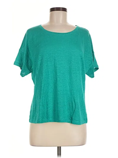 Pre-owned Chico's Short Sleeve Top Green Scoop Neck Tops