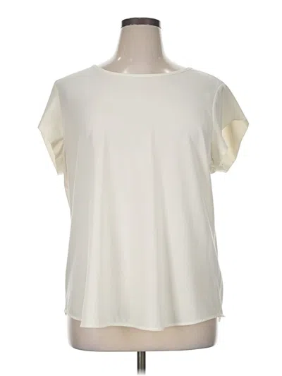 Pre-owned Chico's Short Sleeve Top Ivory Crew Neck Tops