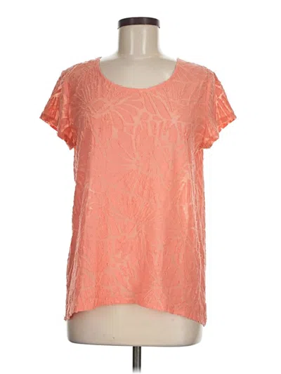 Pre-owned Chico's Short Sleeve Top Orange Scoop Neck Tops