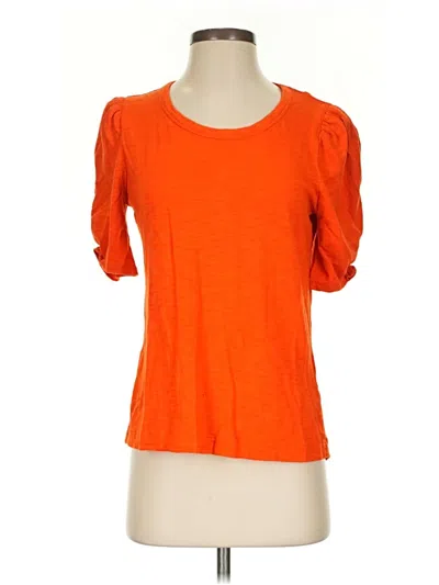 Pre-owned Chico's Short Sleeve Top Orange Scoop Neck Tops