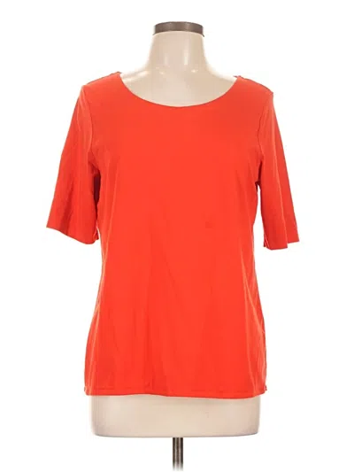 Pre-owned Chico's Short Sleeve Top Orange Scoop Neck Tops